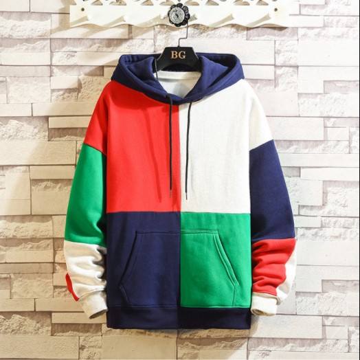Cheap Price Couple Hoodie Patchwork Pullover Fashion Design Colorblock Hoodies for Men - Vaizdas 7