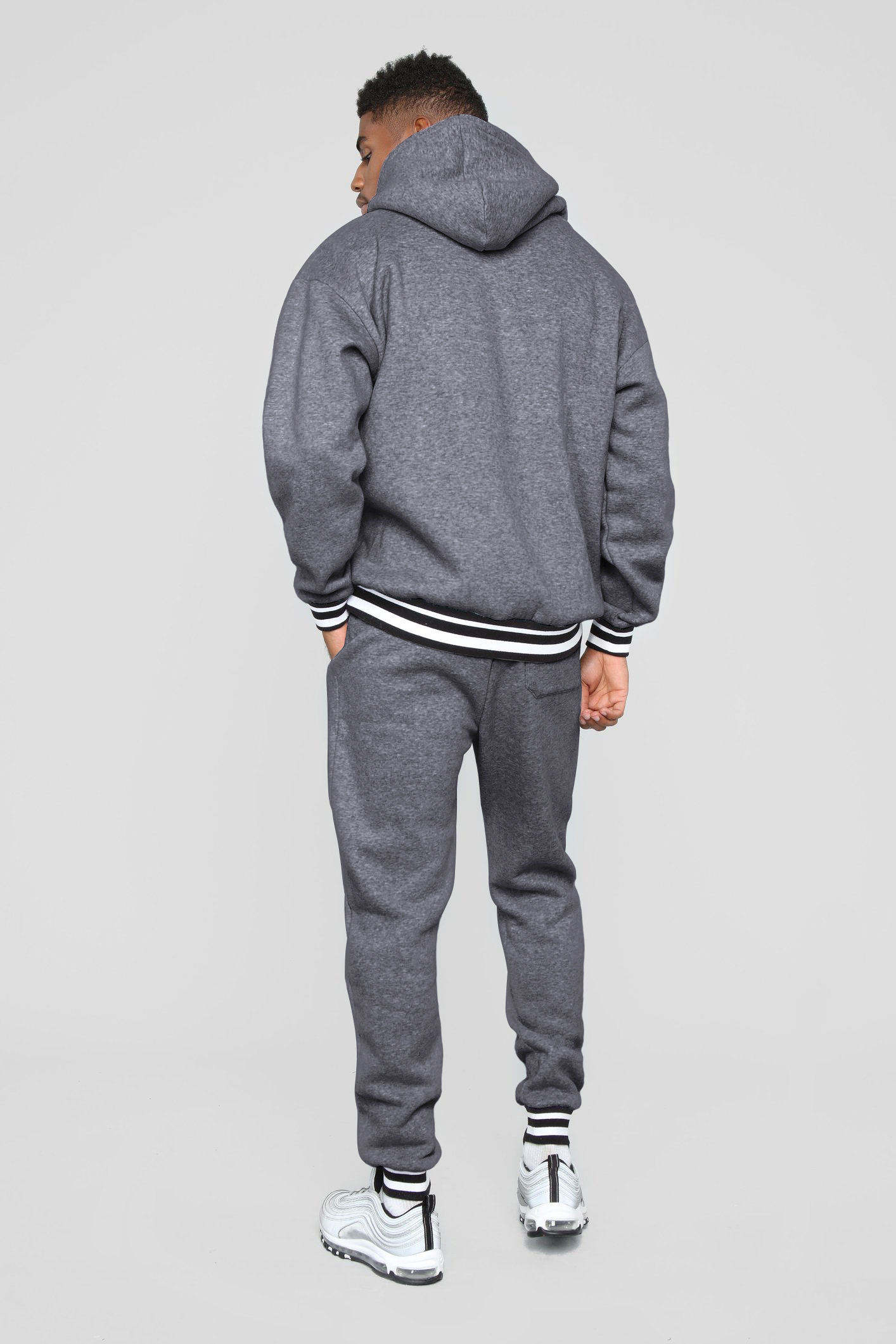 New Custom High Quality Wholesale Men Hoodie Sweat Suit Jogging Tracksuit Set - Vaizdas 7