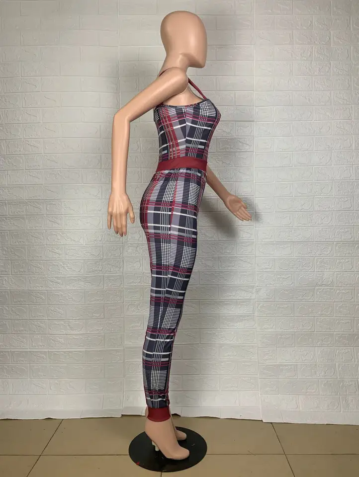 Ins Style Spring Women Clothing Stylish Branded Clothes Designer Stripe Print One Piece Pants Set - slika 7