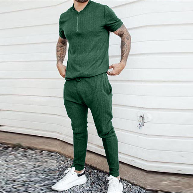 Custom Logo Summer 2 Pieces Suits Polo T Shirt Pants Tracksuits Men Running Custom Men Joggers Set - Imagen 7