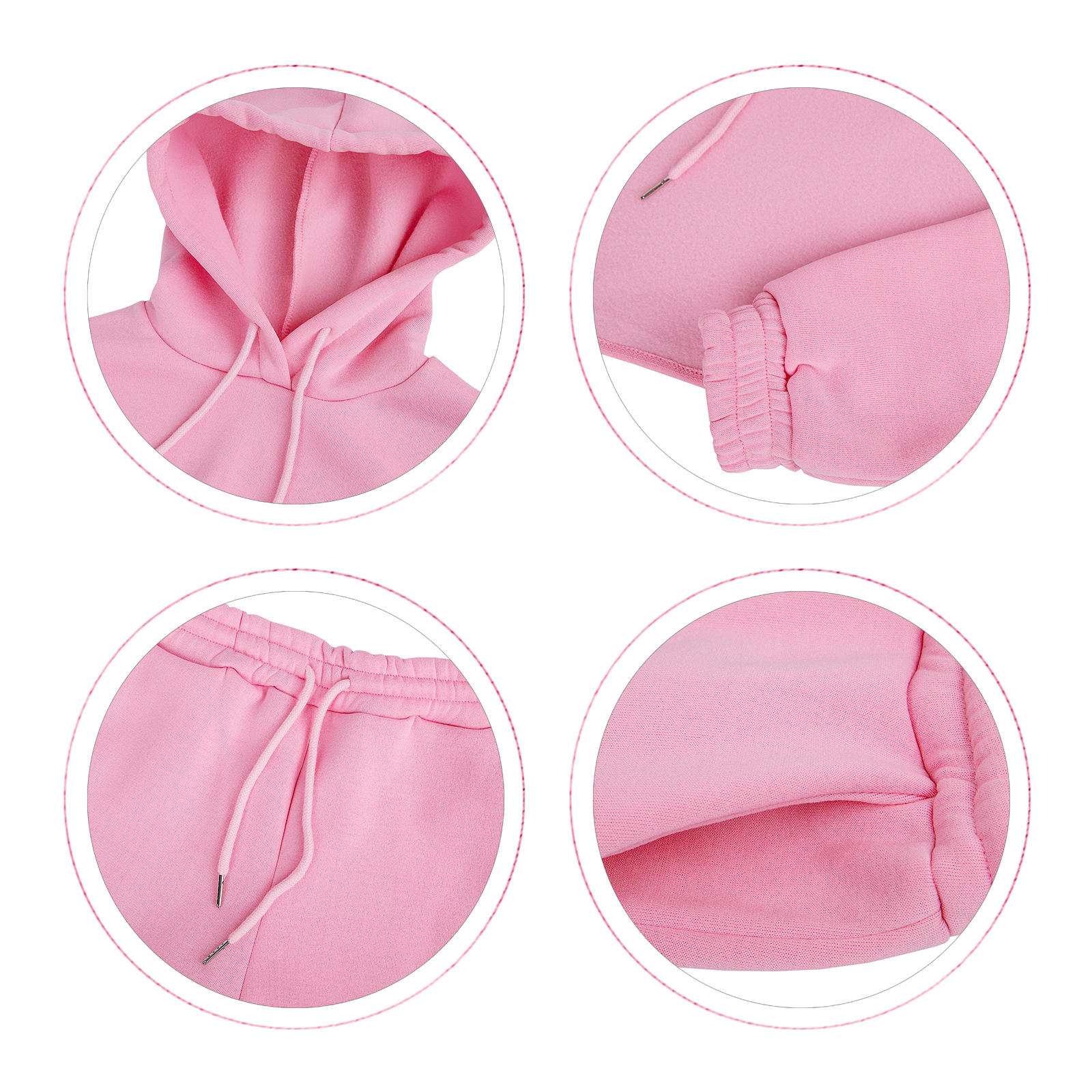 Best Price Solid Candy Color Sweatsuits Women 3 Piece Set Clothing Loose Hoodie and Jogger Set - Imagem 7