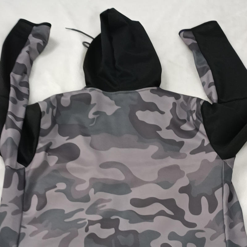 Wholesale Custom Logo Blank Fitness Sports Hooded Mens Zipper Tracksuit Sweatsuit Set - Image 7