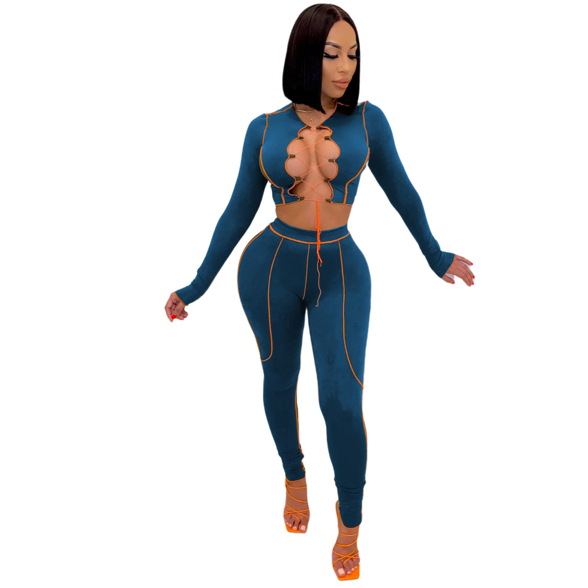 Fashionable Trendy Women Tracksuits Long Sleeve Unique Design Sexy 2 Piece Set - Obrázek 7