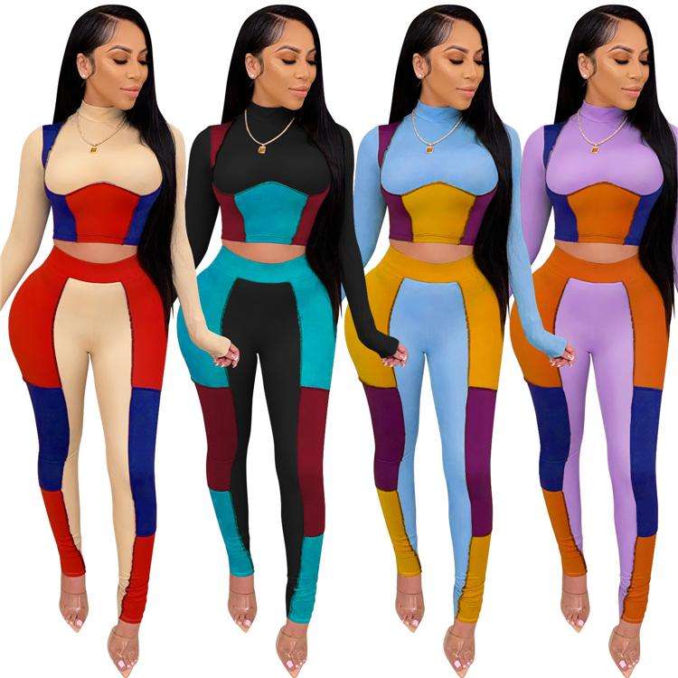 Ins Style Colorful Long Sleeves Female Clothes Outfits Fashion Two Piece Set Lady Clothing Women 2 Piece Set - 이미지 7